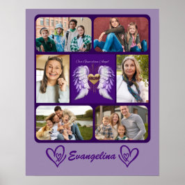Mama Guardian Angel Wings 6 Foto Collage und Name Poster