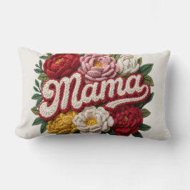 "Mama" Häkelkissen mit Blumenmuster – Muttertag – Lendenkissen