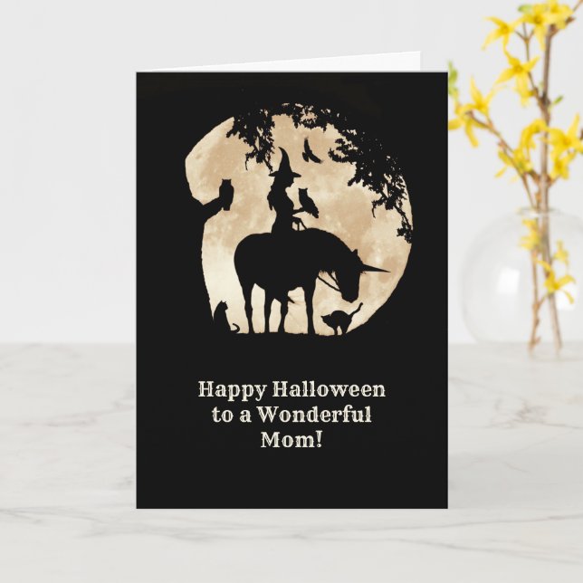 Mama Halloween Card Niedlich Hexenkarte Karte (Gelbe Blume)