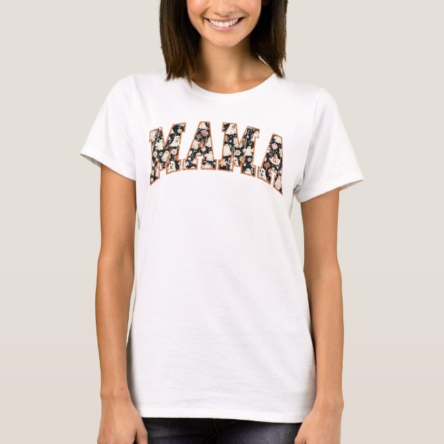 MAMA Halloween Spooky and Fun Design T-Shirt (Vorderseite)
