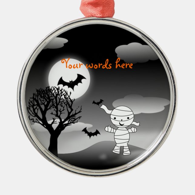 Mama-Halloween-Verzierung Silbernes Ornament (Vorne)