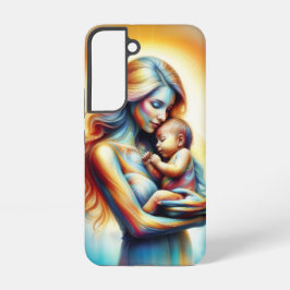 Mama hält Baby leuchten zart umarmt Kunst Samsung Galaxy Hülle
