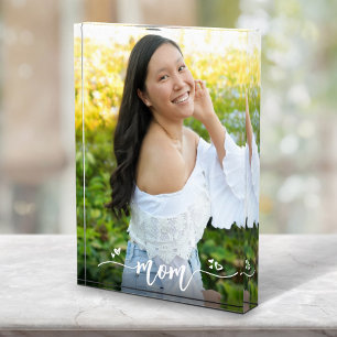 Mama Handgeschriebene Kalligrafie-Herz für benutze Fotoblock