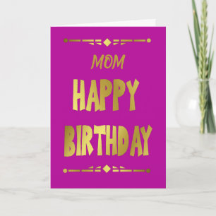 Mama Happy Birthday Modern Gold Typografy Card Karte