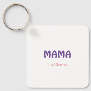 Mama happy mothers retro purple add name text vint schlüsselanhänger