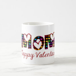 Mama Happy Valentine Niedlich Hearts Typografie Tasse