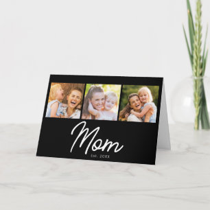 Mama hat 3 Fotos Schrift Schwarz Karte