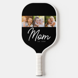 Mama hat 3 Fotos Schrift Schwarz Pickleball Schläger