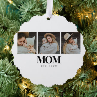 Mama hat Black Typography 3 Foto eingerichtet Ornament Karte