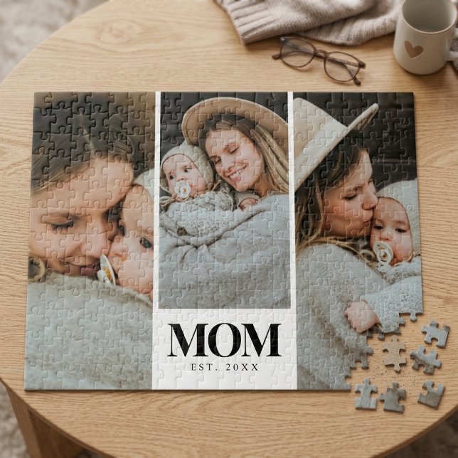 Mama hat Black Typography 3 Foto eingerichtet Puzzle (Mom Established Black Typography 3 Photo Jigsaw Puzzle)