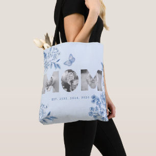 Mama hat Blue Toile Botanical 3 Foto-Geschenk eing