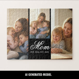 Mama hat drei Foto-Familienmomente geschaffen Puzzle