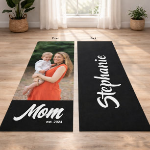 Mama hat ein lustiges Skript-Foto erstellt Yogamatte