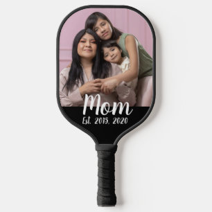 Mama hat ein unterhaltsames Skriptfoto erstellt Pickleball Schläger