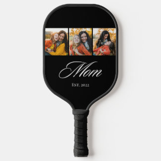 Mama hat elegante Schrift 3 Foto Pickleball Schläger
