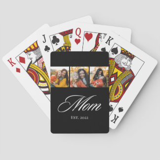 Mama hat elegante Schrift 3 Foto Spielkarten