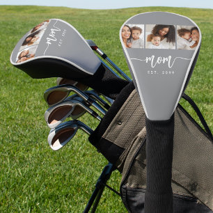 Mama hat elegante Schrift Grau Weiß 3 Foto Golf Headcover