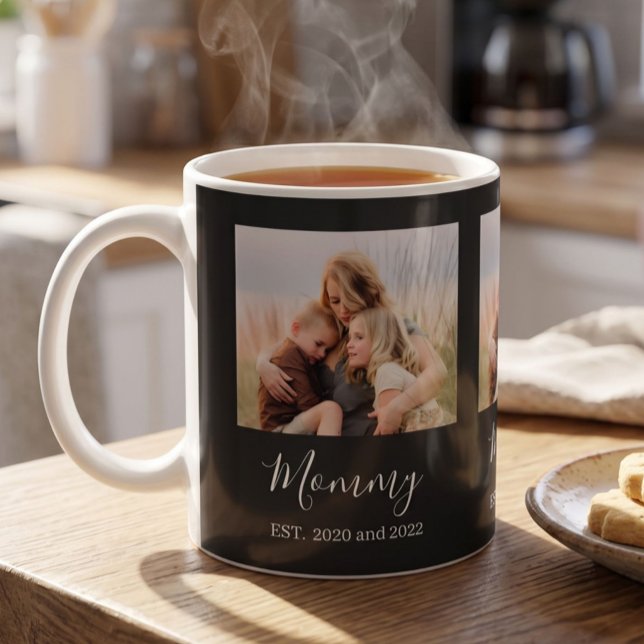 Mama hat elegantes Fotoscript Schwarz Kaffeetasse (Von Creator hochgeladen)