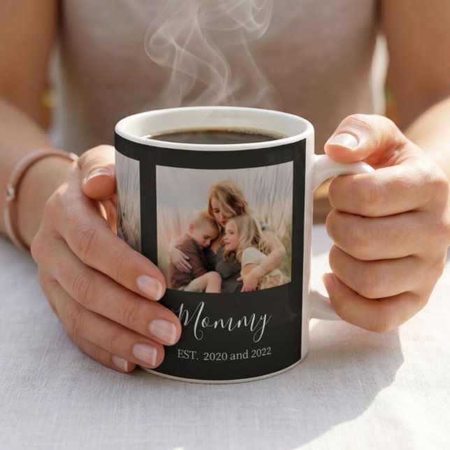 Mama hat elegantes Fotoscript Schwarz Kaffeetasse (Von Creator hochgeladen)