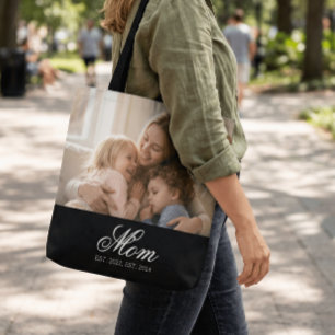 Mama hat elegantes Schriftfoto Schwarz erstellt
