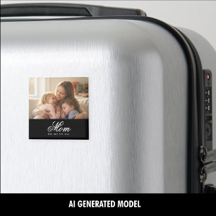 Mama hat elegantes schwarzes Schriftzug-Foto einge Magnet