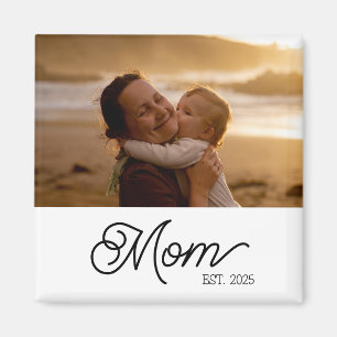Mama hat elegantes schwarzes Skriptfoto Weiß Magnet