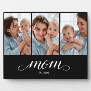 Mama hat elegantes Skript Schwarz 3 Foto erstellt Fotoplatte