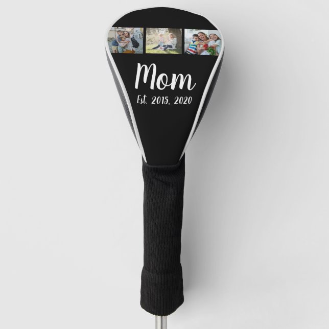 Mama hat elegantes Skript Schwarz 3 Foto Golf Headcover (Vorderseite)
