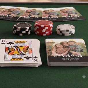 Mama hat Foto Kids Name Spaß Text eingerichtet Spielkarten