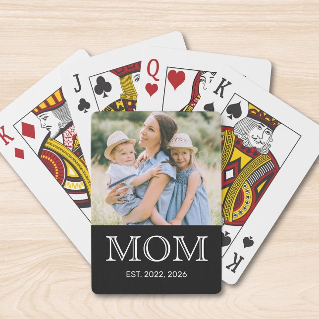 Mama hat Foto Schwarz eingerichtet Spielkarten (Von Creator hochgeladen)