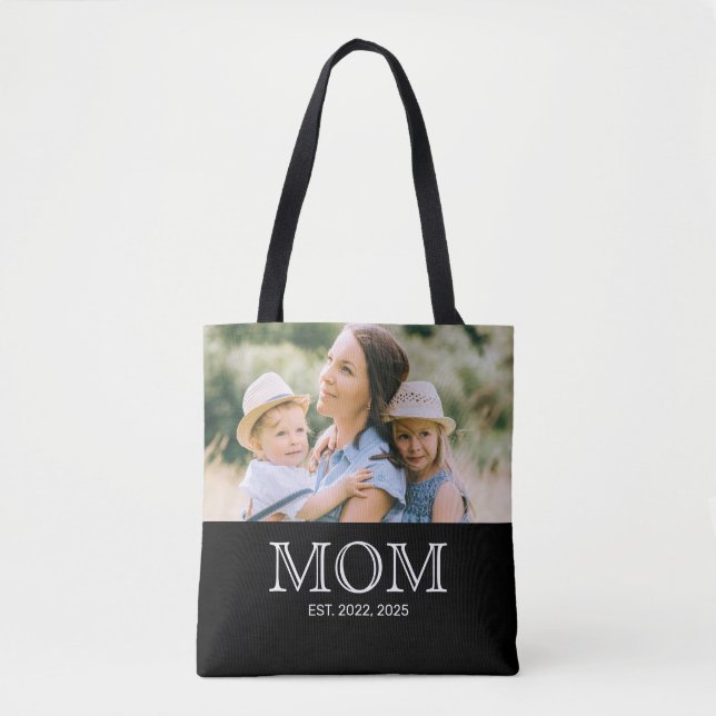 Mama hat Foto Schwarz Tote Bag (Vorderseite)