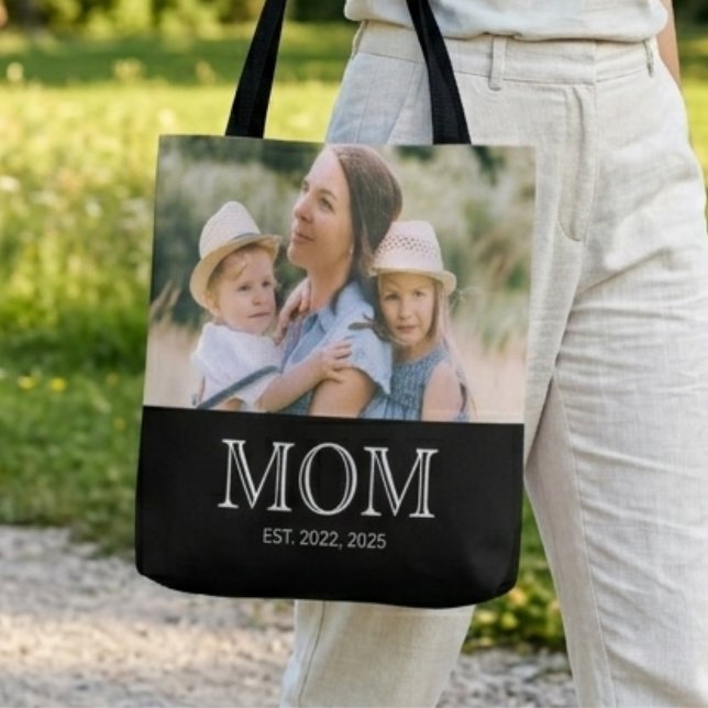 Mama hat Foto Schwarz Tote Bag (Von Creator hochgeladen)