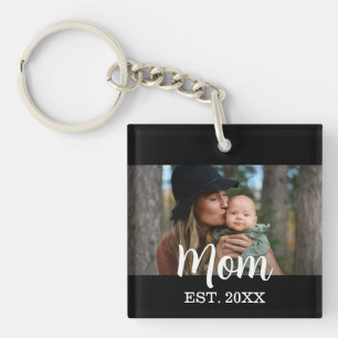 Mama hat Foto zum Muttertag Schwarz Schlüsselanhänger
