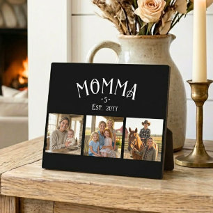 Mama hat Kinderzahl Chic Schwarz 3 Foto Fotoplatte