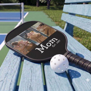 Mama hat lustigen fetten Text 3 Foto Schwarz einge Pickleball Schläger