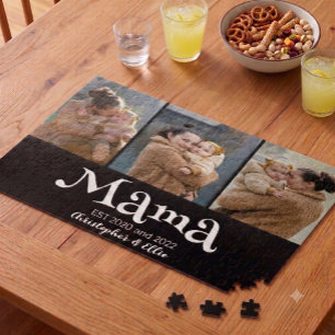 Mama hat lustigen fetten Text 3 Foto Schwarz einge Puzzle