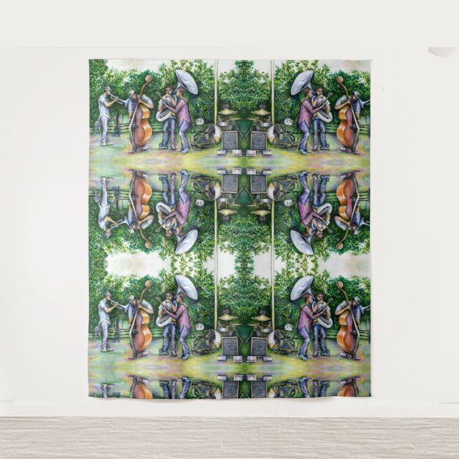 Mama hat mich nie vor Tuba-Spielern gewarnt Wandteppich (Vorderseite)