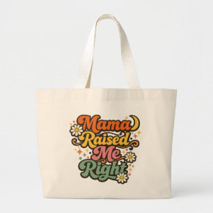 Mama hat mich richtig erzogen Retro-Tasche – Groov Jumbo Stoffbeutel