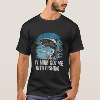 Mama hat mich zum Angeln gebracht Mami Eltern Mutt T-Shirt