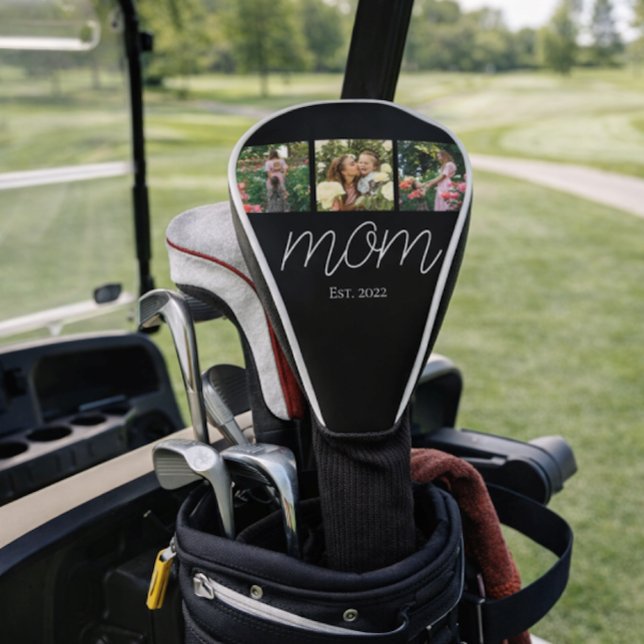 Mama hat Modern Bold Script Schwarz 3 Foto etablie Golf Headcover (Von Creator hochgeladen)