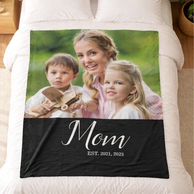 Mama hat moderne Schrift Foto eingerichtet Fleecedecke (Von Creator hochgeladen)