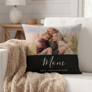 Mama hat moderne Schrift Foto eingerichtet Kissen
