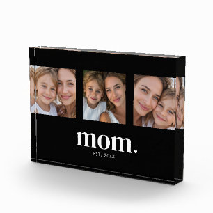 Mama hat modernen, fetten, minimalistischen schwar fotoblock