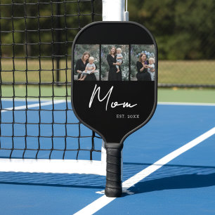 Mama hat modernen fetten Schriftzug Schwarz 3 Foto Pickleball Schläger