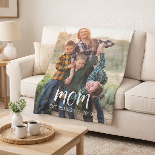 Mama hat modernen fettgedruckten Schriftzug Foto e Fleecedecke