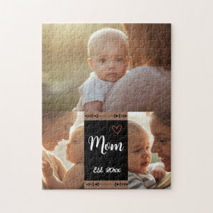 Mama hat modernen Schriftzug Schwarz 3 Foto-Puzzle Puzzle