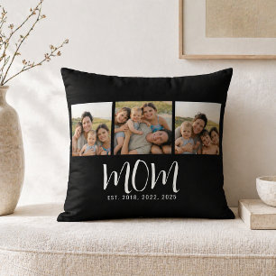 Mama hat modernen Schriftzug Schwarz 3 Fotos Kissen