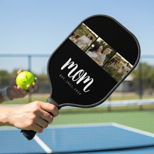 Mama hat modernes fettes Skript Schwarz 3 Foto ein Pickleball Schläger