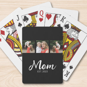 Mama hat modernes fettes Skript Schwarz 3 Foto ein Spielkarten