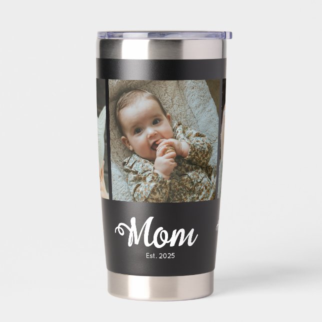 Mama hat modernes fettes Skript Schwarz 3 Foto ein Thermobecher (Links)